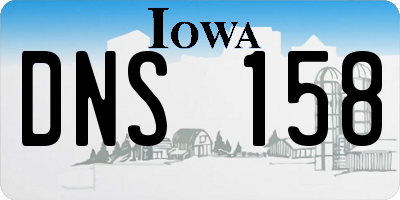 IA license plate DNS158