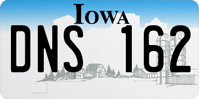 IA license plate DNS162