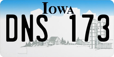 IA license plate DNS173