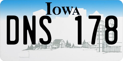 IA license plate DNS178
