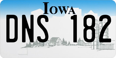 IA license plate DNS182