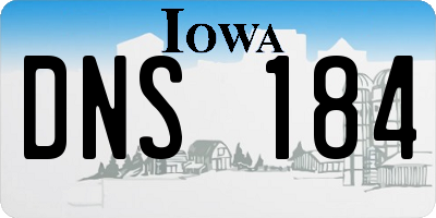 IA license plate DNS184