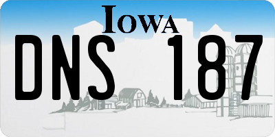 IA license plate DNS187