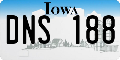 IA license plate DNS188