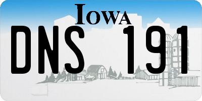 IA license plate DNS191