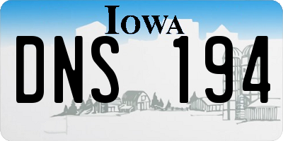 IA license plate DNS194