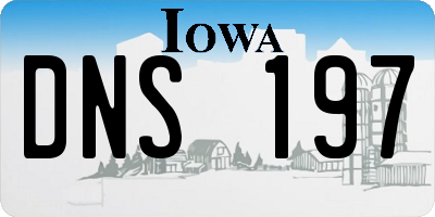 IA license plate DNS197