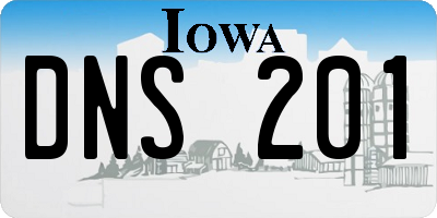 IA license plate DNS201