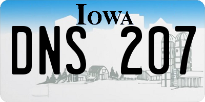 IA license plate DNS207