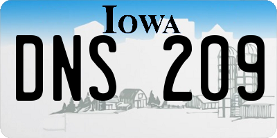 IA license plate DNS209