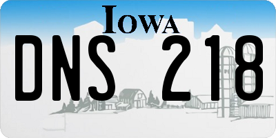 IA license plate DNS218
