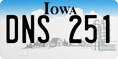 IA license plate DNS251