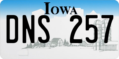 IA license plate DNS257