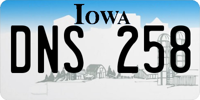 IA license plate DNS258