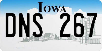 IA license plate DNS267