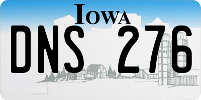 IA license plate DNS276