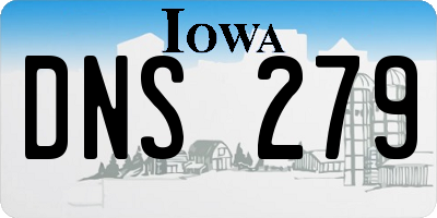 IA license plate DNS279