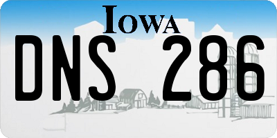 IA license plate DNS286