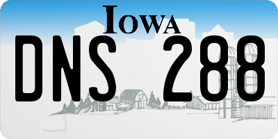 IA license plate DNS288
