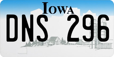 IA license plate DNS296