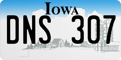 IA license plate DNS307