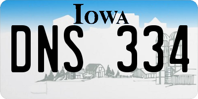 IA license plate DNS334