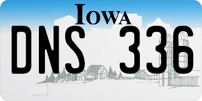 IA license plate DNS336