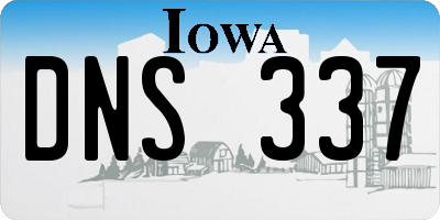IA license plate DNS337