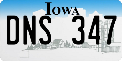 IA license plate DNS347