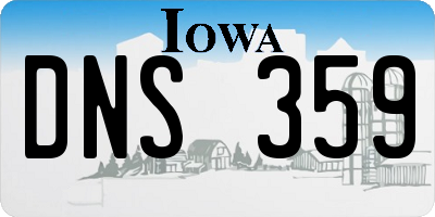 IA license plate DNS359