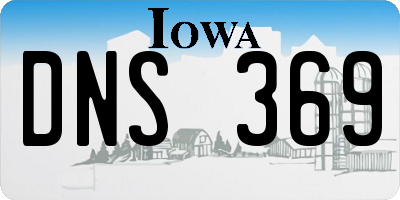 IA license plate DNS369