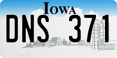 IA license plate DNS371