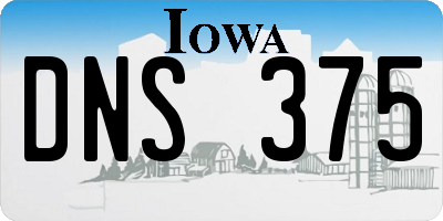 IA license plate DNS375