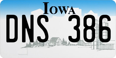 IA license plate DNS386