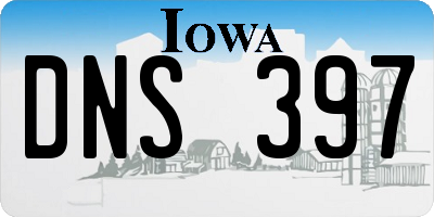 IA license plate DNS397