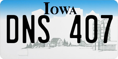 IA license plate DNS407