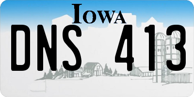 IA license plate DNS413