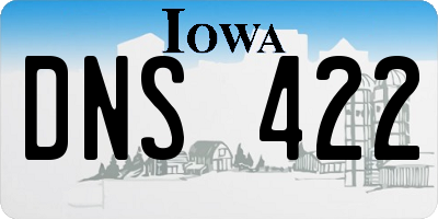IA license plate DNS422