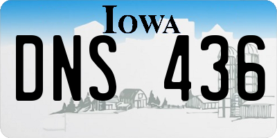 IA license plate DNS436