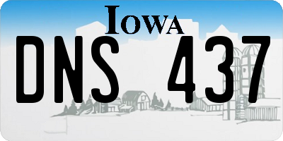 IA license plate DNS437