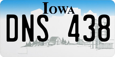 IA license plate DNS438