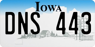 IA license plate DNS443