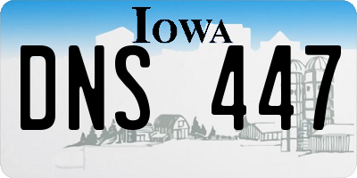 IA license plate DNS447