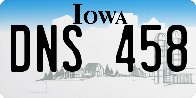 IA license plate DNS458