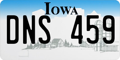 IA license plate DNS459