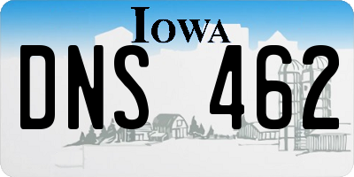 IA license plate DNS462