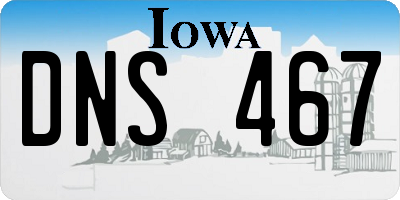 IA license plate DNS467