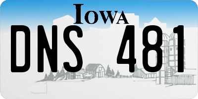 IA license plate DNS481