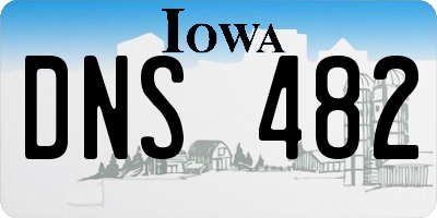 IA license plate DNS482