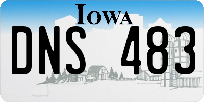 IA license plate DNS483
